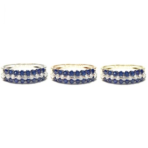Vente en gros de bagues de mariage en or blanc massif 18 carats avec diamants et saphirs véritables pour femmes - Product Image 4
