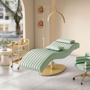 Cama de Masaje Reclinable de Lujo en Negro y Dorado, Moderna, para Salón de Belleza, Hotel, Spa, Extensión de Pestañas - Product Image 4