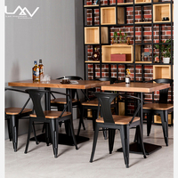 Ensemble de salle à manger, mobilier de restaurant, table et chaises de salle à manger, ensemble de café, style classique, métal, fer, industriel, antique