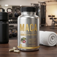 OEM Schwarze Maca-Wurzel-Kapseln Kräuterergänzungsmittel für Erwachsene Männer zur Verbesserung der Männlichen Funktion, Stärke & Ausdauer 120 Kapseln