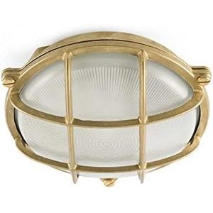 applique murale extérieure ronde IP65, finition en laiton, douille E27 ; idéale pour l'éclairage des jardins et des espaces extérieurs. - Product Image 2
