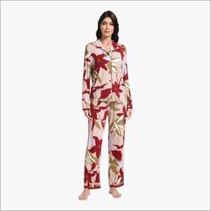 Conjunto de Pijama Premium para Mujer, Tejido en Algodón, Modal y Bambú, Suave y Transpirable, Estampado Personalizado, Manga Corta, Ropa de Dormir Térmica - Product Image 3