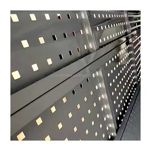 Tablero de rejilla perforada con agujeros de metal, herramienta organizadora de pared, Panel montado en la pared para garaje, tablero de clavijas con agujeros cuadrados