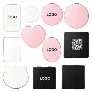 Miroir de maquillage compact élégant en forme de cœur rond <span class=keywords><strong>pour</strong></span> hommes, femmes et filles, à ranger dans <span class=keywords><strong>la</strong></span> poche, le sac à main ou le portefeuille - Product Image 1
