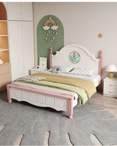 Cama Individual Moderna de Madera Maciza <span class=keywords><strong>para</strong></span> Niños, Cama Suave de 1.2 m <span class=keywords><strong>para</strong></span> <span class=keywords><strong>Adolescentes</strong></span>, <span class=keywords><strong>Niñas</strong></span> y Princesas - Product Image 3
