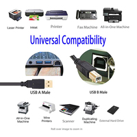 Kabel Printer USB 15M kecepatan tinggi, 2.0 kabel pemindai pria ke B Pria tembaga murni, kompatibel dengan komputer