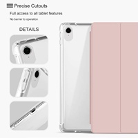 Étui de protection pour iPad 9ème génération avec emplacement pour stylet, nouveau modèle 2021 pour tablette 10,2 pouces, transparent givré, dessin animé