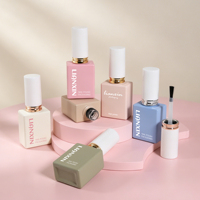 Flacons vides carrés en verre rose et bleu pour vernis à ongles en gel, 10 ml et 12 ml, avec pinceau, pour emballage cosmétique