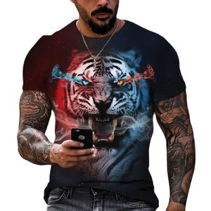 Fitspi <span class=keywords><strong>tigre</strong></span> combat Animal bête féroce <span class=keywords><strong>Lion</strong></span> imprimé léopard 3d T-shirt hommes à manches courtes hauts surdimensionné t-shirts chemise - Product Image 3