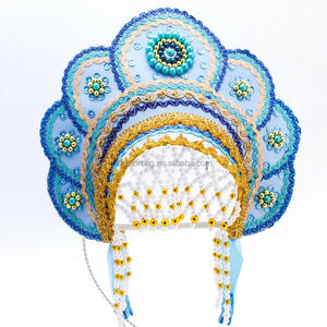 Tocado ruso femenino tradicional de moda personalizado de fábrica, tocado tradicional de niña Kokoshnik, tiara nupcial Kokoshnik - Product Image 4