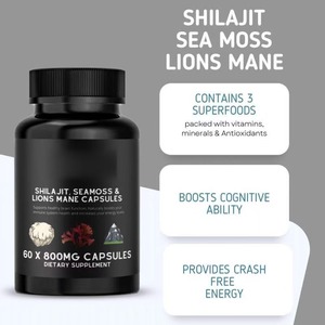 Suplementos de Shilajit del Himalaya para Hombres, Resina Cruda de Shilajit, Extracto Mineral Natural de Plantas en Polvo, Ingrediente de Grado Alimenticio, Cápsulas Herbales - Product Image 2