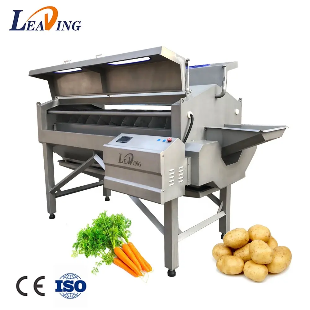 Vegetais e frutas de lavagem automática máquina de descascar Mandioca batata peeling de Limpeza com escova do rolo