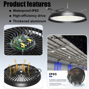 ไฟไฮเบย์ LED UFO ความสว่างสูง 200W 22000LM สำหรับโรงงาน โกดัง โรงงานอุตสาหกรรม โรงรถ - Product Image 5