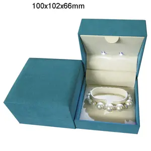 Luxury Velvet Cover Plastic Ring Earring Necklace Pendant Bracelet Watch Set Package Jewelry Box Custom Logo LED Display
