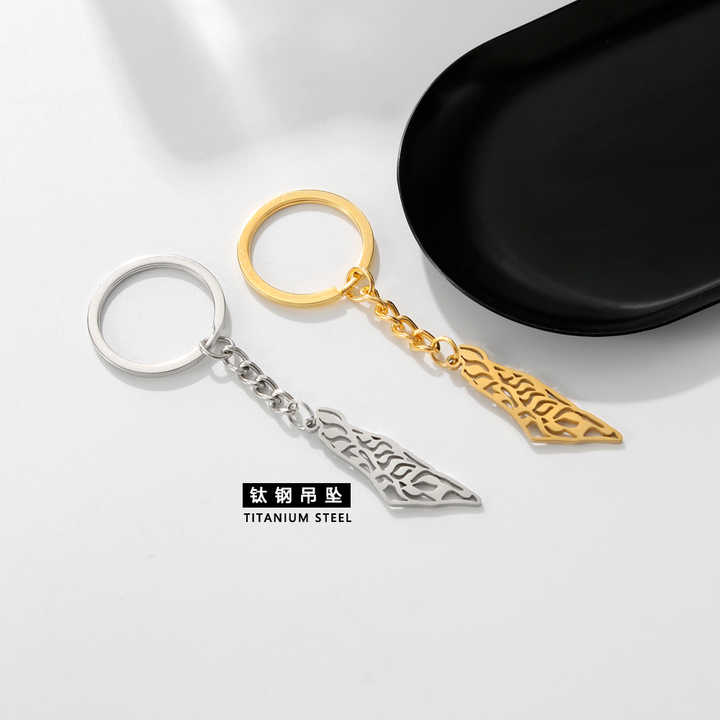 5-Piece Set: Palestine Map & Key of Return Metal Keychains – Colorful Heritage Edition (Unisex) main image 0