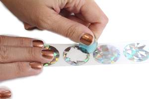 Grattez hologramme argent gratter autocollants étiquettes cercle rond bricolage faire votre propre Lotto tombola grattoir billets - Product Image 3