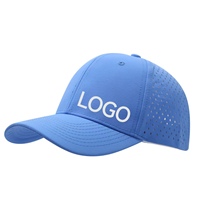 Casquette de baseball en maille respirante à séchage rapide en polyester tendance à 6 panneaux personnalisée avec trous perforés au laser Broderie 3D Unisexe Boucle en métal