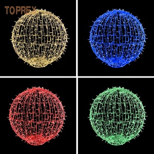 Sphère 3D de Noël pour l'extérieur Boule éclairée en PVC RVB/Blanc/Rouge LED à changement de couleur avec cadre en métal - Product Image 6