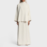 Ensemble 2 pièces haut et jupe élégant de couleur unie pour femme musulmane, coordonné et modeste, haut de gamme et personnalisé