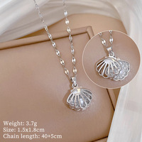 Collier pendentif en acier inoxydable plaqué or 18 carats et argent PVD, étanche, avec coquille de perle, pour femme, vente en gros