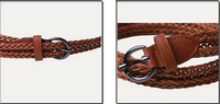 Ceinture tressée vintage épaisse en tissu personnalisé marron de 30 mm, style mode, vente chaude