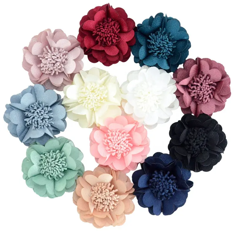 Factory Hot Sale Garment Decoration 3D Handmade Fabric Flowers For Clothing Accessories