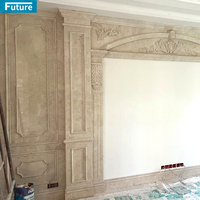 Revêtement en marbre beige royal de taille personnalisée pour la maison, villa, salon, projet de décoration murale, hall d'hôtel, décoration d'escalier