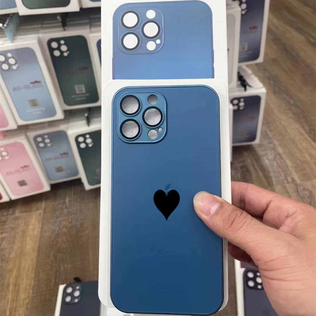 AG Glass Case Glass Phone case for Iphone11/ 15/15 Pro/15 Pro Max AG Matte  Glass Silicone Case with Full Camera Glass Protection