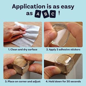 ONEQUAN 10/12/18 PACK Child Baby Safety Transparent Proofing Table Edges and <strong>Corner</strong> Guards <strong>Protector</strong> - Product Image 4