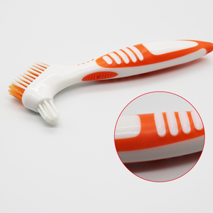 Cerdas multicapa, cepillo para <span class=keywords><strong>Dentaduras</strong></span> <span class=keywords><strong>postizas</strong></span>, cepillo de limpieza para dientes postizos, cuidado bucal, mango de goma ergonómico antideslizante, cabezales dobles, antibacter - Product Image 5
