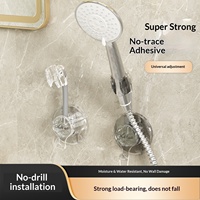 Support de Douche Universel Sans Perçage, Support Mural Réglable pour Douchette, Fixation Murale Invisible pour Salle de Bain