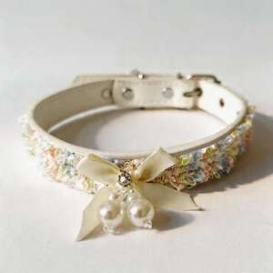 Collar Ajustable con Lazo Estilo Princesa para Perros y Gatos - Multicolor, Resistente a Mordidas, Collar de PU para Mascotas - Product Image 2