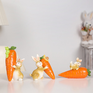 Decorazioni Pasquali Bestseller, Grazioso <span class=keywords><strong>Coniglietto</strong></span> Pasquale con Carota, Ornamento in Resina, Decorazione per Feste e Casa, Regalo - Product Image 1