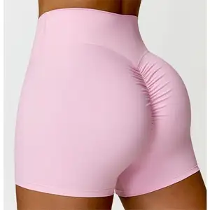 Benutzer definierte Logo Frauen Quick Dry Atmungsaktive Scrunch Hüfte High Waist Gym Fitness Workout Hose Yoga Shorts