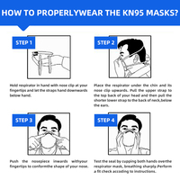 Masque respiratoire jetable KN95 de haute qualité anti-poussière avec filtre en charbon actif soufflé à chaud, tissu non tissé 5 couches réglable