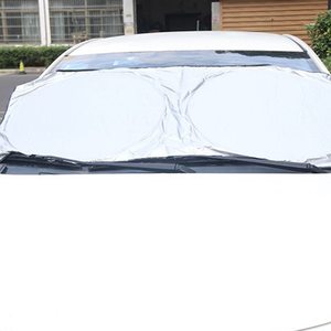Hot Sale Durable Silver Polyester Two Round Uv Rays Sun Heat Protection Fold Design Car Front <b>Window</b> Sunshade - Product Image 4