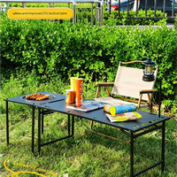 Table pliante tactique légère pour l'extérieur, table de camping, table de pique-nique en acier au carbone, facile à transporter