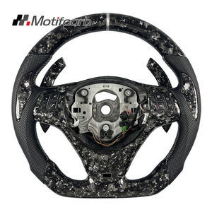พวงมาลัยคาร์บอนไฟเบอร์ฟอร์จสีเงินแบบกำหนดเอง สำหรับ BMW 320d 330i 335i 135i 128i E90 E91 E92 M3 E82 E88 Coupe ปี 2006-2013 - Product Image 1