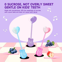Permen keras rasa buah berbagai bentuk, bebas gula, mainan lolipop musik unik, mainan permen musik manis, lolipop musik