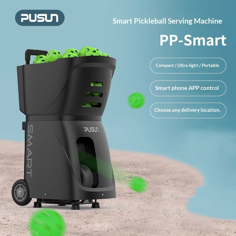 New Professional Portable Pusun PP-Smart ABS Pickleball Tennis Ball Launcher Automatic Training Device APP Remote Control