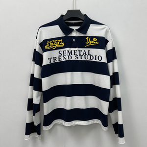 YITE Produttore di T-Shirt a Maniche Lunghe in Cotone a Righe per <span class=keywords><strong>Uomo</strong></span>, <span class=keywords><strong>Polo</strong></span> di Alta Qualità con Logo Ricamato - Product Image 4