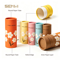 Emballage en tube de papier kraft imprimé sur mesure, revêtement UV, tube de papier cylindrique écologique pour cosmétiques, huiles essentielles, parfums