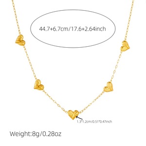 Heart Flower Gold Plated Necklace Zinc Alloy Chain Jewelry Gift Fashion Accessory - Product Image 4