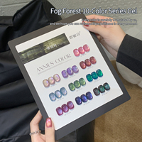 Ensemble de vernis à ongles gel œil de chat 10 couleurs Fog Forest, automne hiver, perles de verre satinées, vernis gel œil de chat, nécessite une lampe à ongles pour sécher