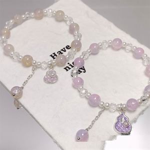Sweet Jewelry <b>Beaded</b> Pearl Gourd <b>Bracelet</b> Shiny Glaze <b>Beaded</b> <b>Bracelet</b> Jewelry Fantasy Popcorn Cracked Crystal Beads <b>Bracelet</b> - Product Image 1