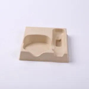 Custom Biodegradable Insert Production Packaging Sugarcane Bagasse Pulp Molded Paper Pack Tray For Cosmetic