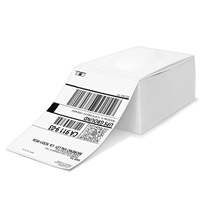 Étiquettes thermiques adhésives imperméables thermosensibles en accordéon 4x6 pouces (100x150mm) perforées pour codes-barres et bordereaux d'expédition