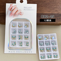 Sacs de matériel DIY pour nail art 3D, breloques en alliage pour ongles, décorations pour ongles en forme de papillon, fleurs, cœur