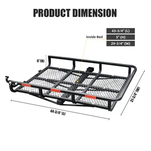 500lbs Travel Sedan Suv Car Back Rear Trailer Steel Hitch Mount Cargo Carrier With Ramp For 2 Inch Receivers