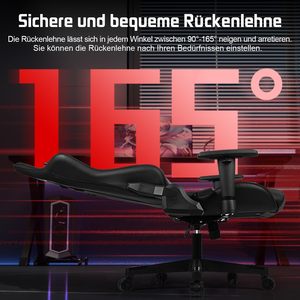 Chaise de bureau et de gaming ergonomique Zero Gravity avec massage, design racing, hauteur réglable et roulettes fluides - Product Image 3